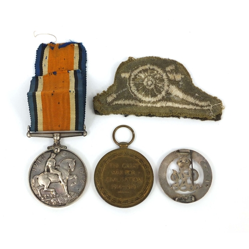 334 - British Military World War I Victory and 1914-18 War medal, awarded to J.55663A.J.BALDWIN.ORD.R.N. t... 