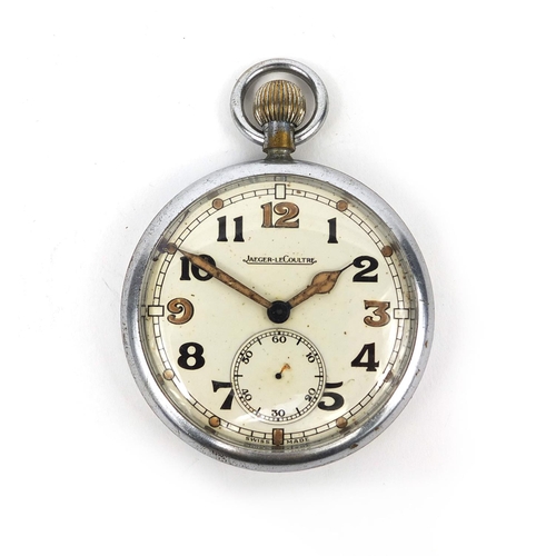 372 - Military interest Jaeger LeCoultre pocket watch with luminous hands, numbered FO70503 to the reverse