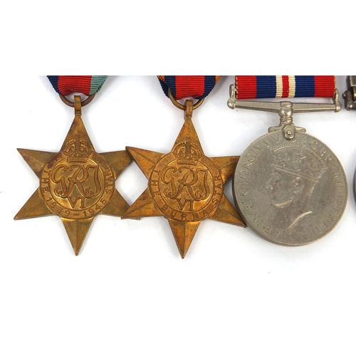 347 - British Military World War II medals and George VI general service medal with Palestine 1945-48 bar,... 