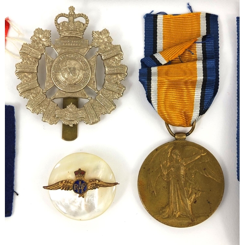 341 - British Military World War I Victory medal, awarded to A-204384.PTE.W.SILVESTER.K.RIF.C. together wi... 