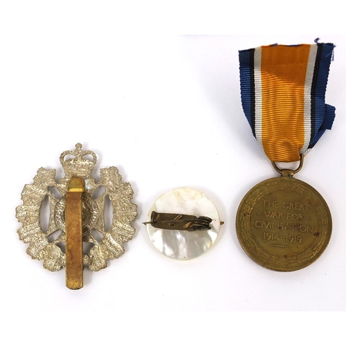 341 - British Military World War I Victory medal, awarded to A-204384.PTE.W.SILVESTER.K.RIF.C. together wi... 