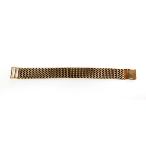 912 - Good quality French gold weave bracelet with impressed eagles head mark, 18cm long, approximate weig... 