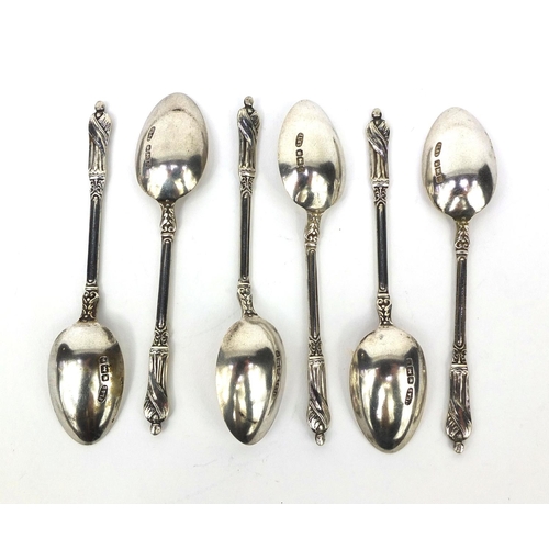 902 - Set of six silver apostle spoons, J L & S Sheffield 1907, 11cm long, approximate weight 71.2g