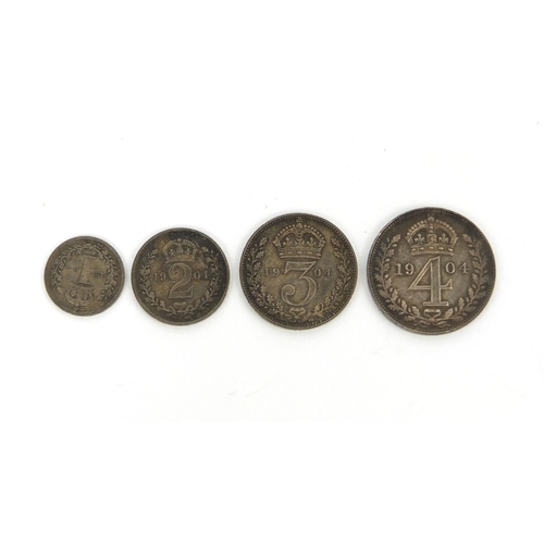 291 - Edward VII 1904 Maundy money four coin set, approximate weight 4.9g