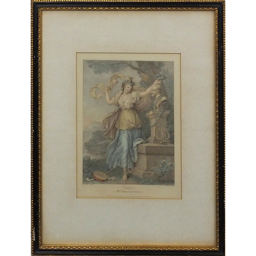 1278 - F Bartolozzi - Two late 18th century coloured etchings, one titled, the right Hon Harriet Viscountel... 