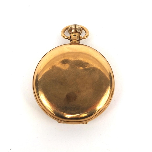 1074 - 9ct gold gentleman's Limit open face pocket watch, 5cm in diameter, approximate weight 92.5g