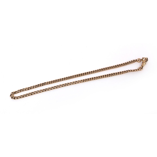 966 - 9ct rose gold watch chain, 40cm long, approximate weight 22.8g