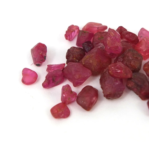 1030 - Collection of natural uncut and unpolished rubies