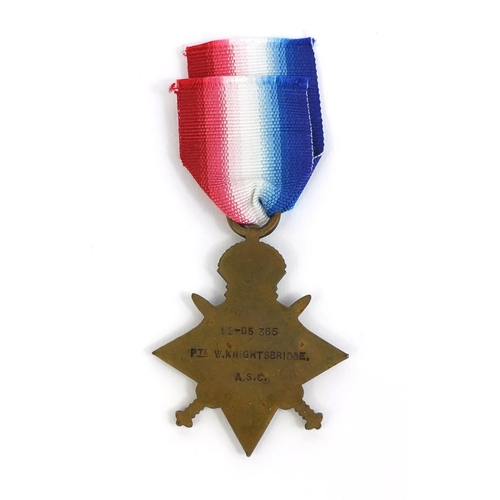 336 - British Military World War I 1914-18 Star awarded to 12-05365PTEW.KNIGHTSBRIDGE.A.S.C.