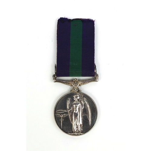 346 - George VI General service medal with Palestine bar awarded to 6913667RFMN.F.HALL.RIF.BRIG.