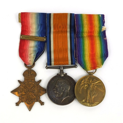 316 - British Military World War I trio awarded to 5418PTEJ.B.WILTON.20-HRS, comprising The Victory medal,... 