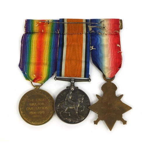 316 - British Military World War I trio awarded to 5418PTEJ.B.WILTON.20-HRS, comprising The Victory medal,... 