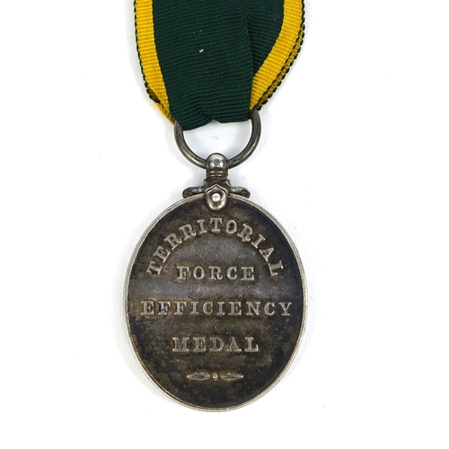 324 - George V Territorial force efficiency medal awarded to 240027PTEA.JACKSON.5/E.KENT.R