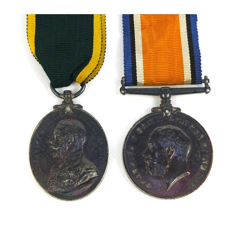 321 - British Military World War I 1914-18 war medal and Territorial Force efficiency medal, awarded to 14... 