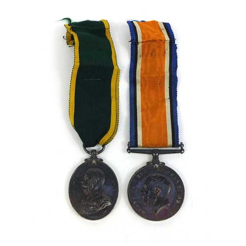 321 - British Military World War I 1914-18 war medal and Territorial Force efficiency medal, awarded to 14... 