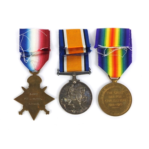 325 - British Military World War I trio awarded to 2195PTE.O.BALDOCK.R.SUSS.R (CINQUE PORTS) BROTHER OF E ... 