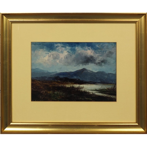 1181 - Samuel John Barnes - Oil onto canvas, moonlit marshlands, mounted and gilt framed, 28.5cm x 20cm exc... 