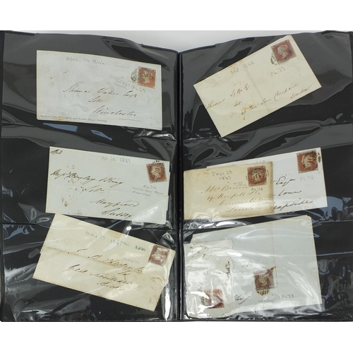 213 - Good album of mid 19th century and later postal history including over eighty penny reds, postal let... 