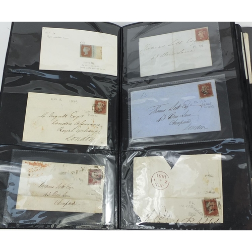 213 - Good album of mid 19th century and later postal history including over eighty penny reds, postal let... 