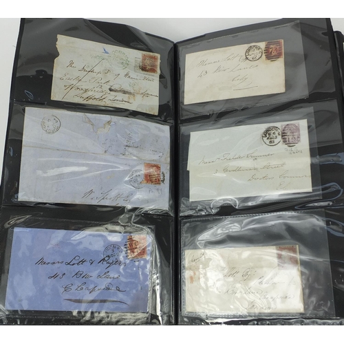 213 - Good album of mid 19th century and later postal history including over eighty penny reds, postal let... 