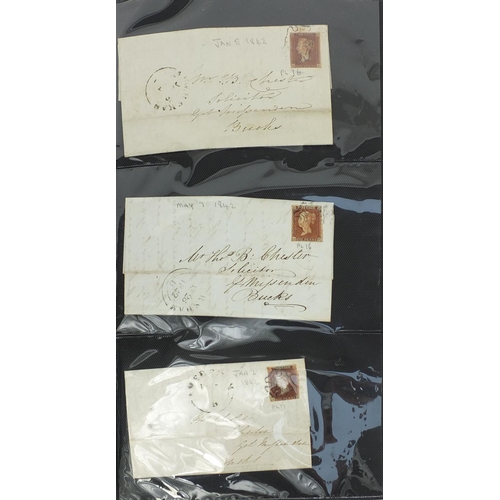 213 - Good album of mid 19th century and later postal history including over eighty penny reds, postal let... 