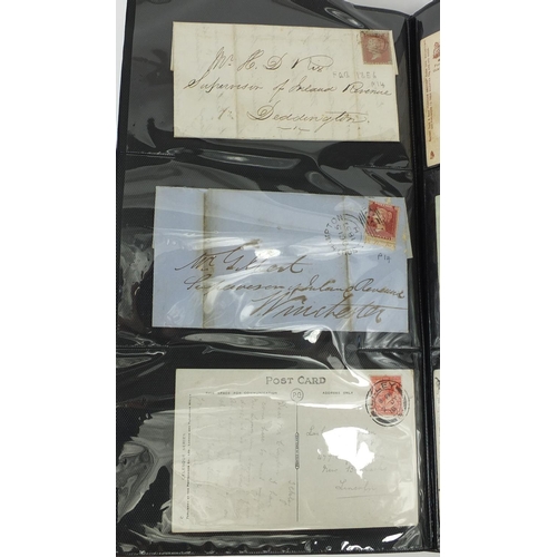 213 - Good album of mid 19th century and later postal history including over eighty penny reds, postal let... 