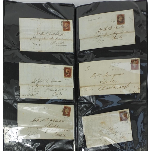 213 - Good album of mid 19th century and later postal history including over eighty penny reds, postal let... 