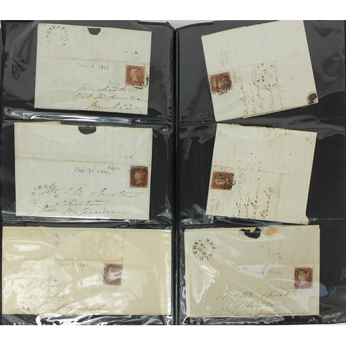 213 - Good album of mid 19th century and later postal history including over eighty penny reds, postal let... 