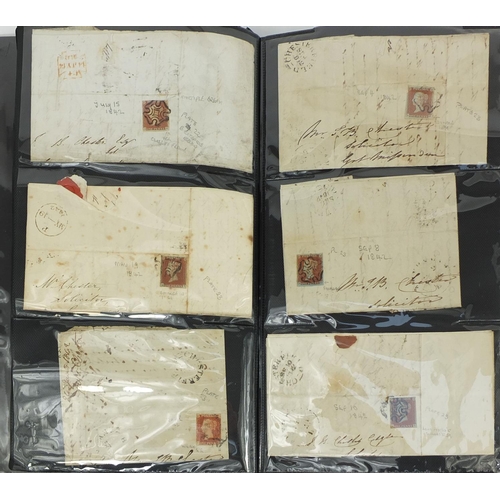 213 - Good album of mid 19th century and later postal history including over eighty penny reds, postal let... 