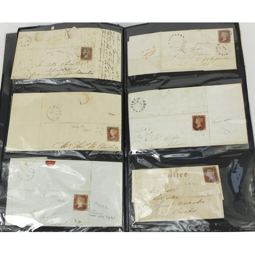 213 - Good album of mid 19th century and later postal history including over eighty penny reds, postal let... 