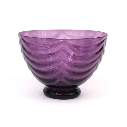 745 - Purple Art glass bowl, possibly webb, 22.5cm in diameter