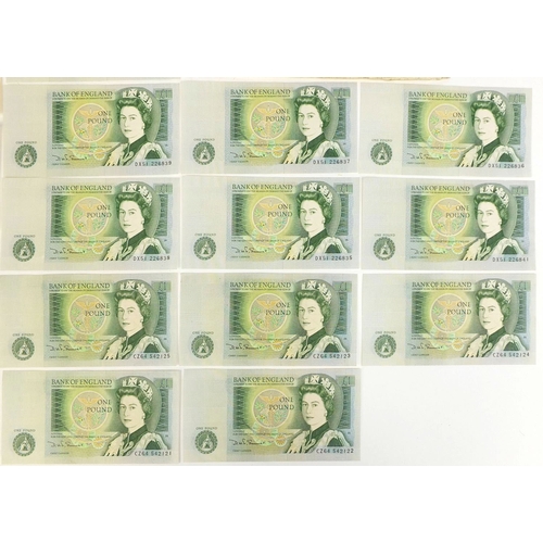 310 - Group of British bank notes, including a 1950 white five pound note serial number S69 055997, thirte... 