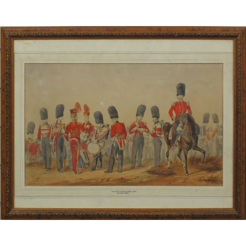 2378 - Orlando Norie - Watercolour, Scots Fusilier guards, mounted and framed, 47cm x 30cm excluding the mo... 