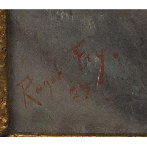 2307 - Bloomsbury school oil onto board, portrait of a gentleman, bearing a signature Rodger Fry, inscribed... 