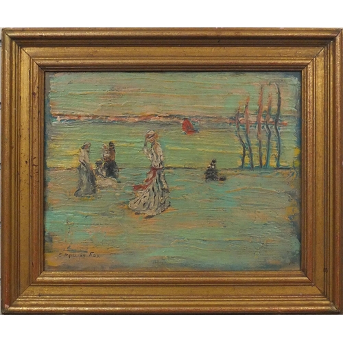 2380 - Oil onto wood panel, The Molo Venice, bearing a signature E Phillips Fox, titled and inscribed verso... 