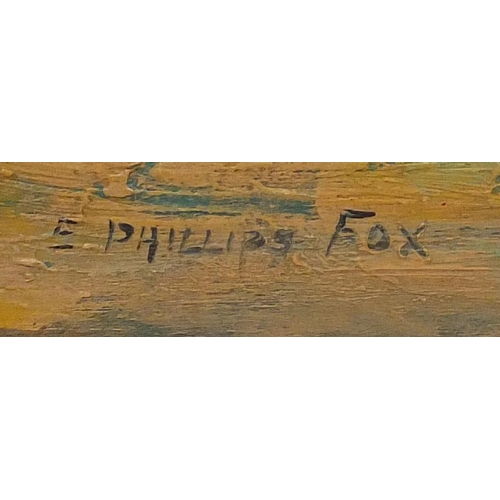 2380 - Oil onto wood panel, The Molo Venice, bearing a signature E Phillips Fox, titled and inscribed verso... 