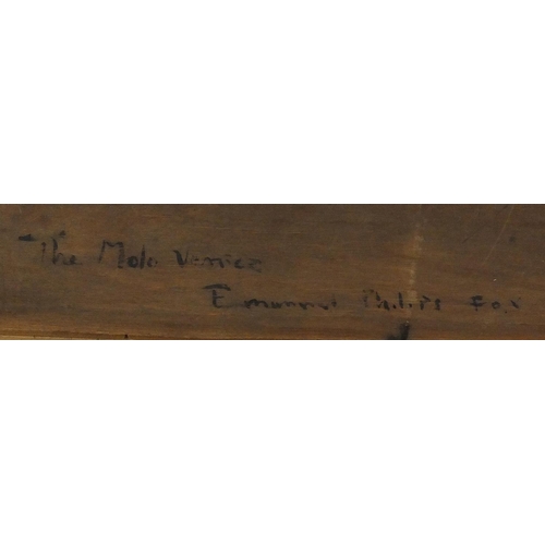 2380 - Oil onto wood panel, The Molo Venice, bearing a signature E Phillips Fox, titled and inscribed verso... 