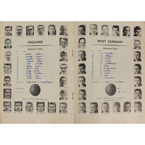 248 - Ten 1966 World Cup Jules Rimet signed autograph cards together with a 1966 England v West Germany pr... 