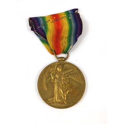 320 - British Military World War I Victory medal awarded to 356058PTE.W.FINCHAM.HAMPS.R. together with rel... 