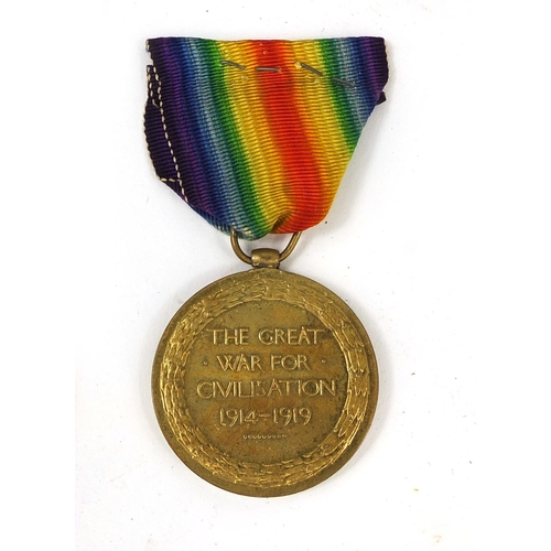 320 - British Military World War I Victory medal awarded to 356058PTE.W.FINCHAM.HAMPS.R. together with rel... 