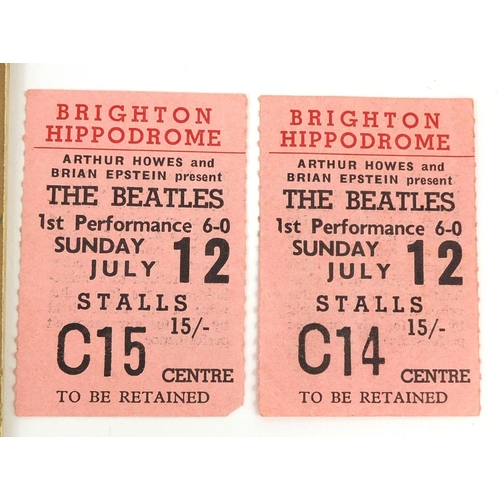 187 - 1960's The Beatles Brighton Hippodrome concert programme, together with two tickets for The Brighton... 