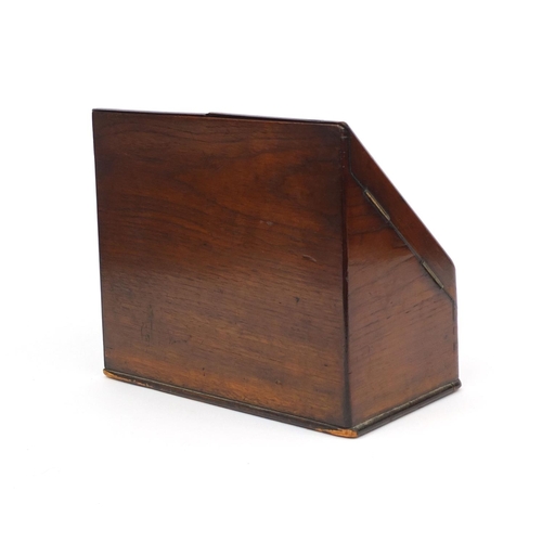 32 - Victorian burr walnut stationery box fitted with a pair of doors above a drawer to the base, 25cm hi... 