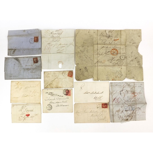 216 - Eleven postal history letters, four with penny red stamps, one dated 1837