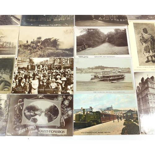 203 - Collection of postcards, some photographic examples, including Military, topographical views and one... 