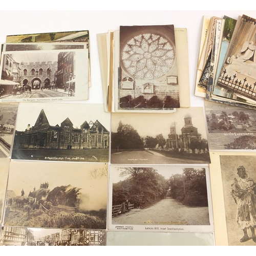 203 - Collection of postcards, some photographic examples, including Military, topographical views and one... 