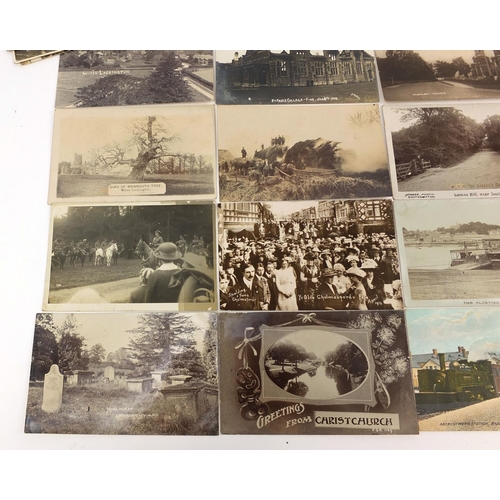 203 - Collection of postcards, some photographic examples, including Military, topographical views and one... 