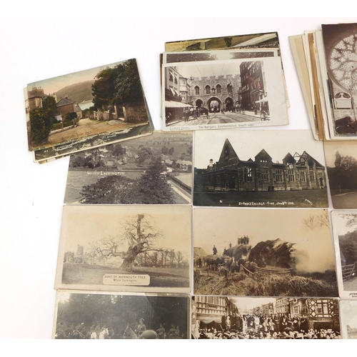 203 - Collection of postcards, some photographic examples, including Military, topographical views and one... 