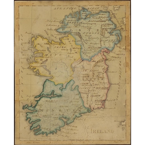 221 - John Green - Two mid 19th century ink and watercolour maps, one of Van Dieman's Land (Tazmania) the ... 