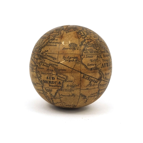 65 - Sailors pocket globe, 4.5cm in diameter