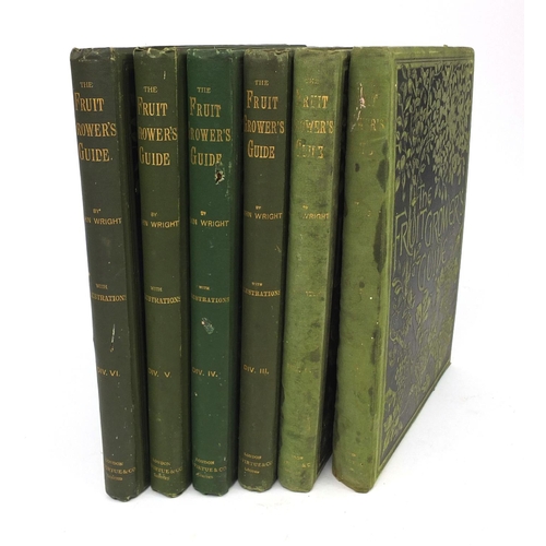 240 - The Fruit Growers Guide by John Wright, six volumes with coloured illustrations, published by J S Vi... 